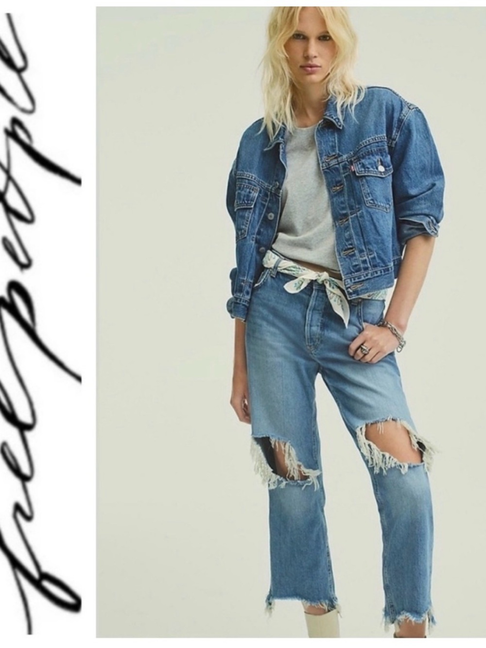 Free People Maggie mid rise straight leg - button fly